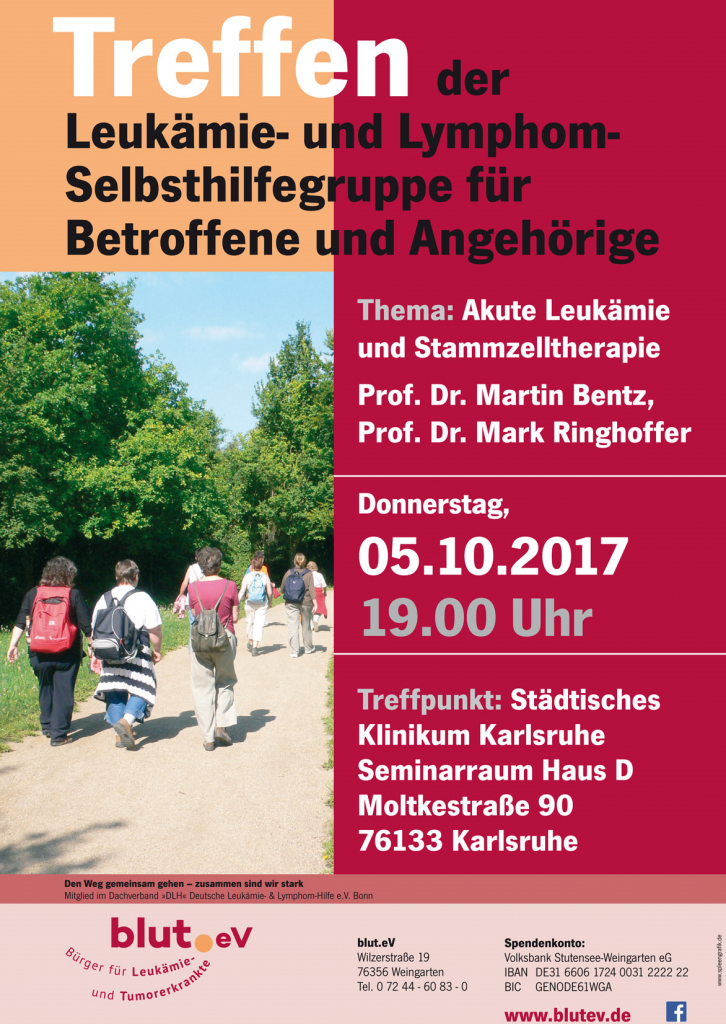 Treffen Leukämie- und Lymphom Selbsthilfegruppe im Klinikum Karlsruhe