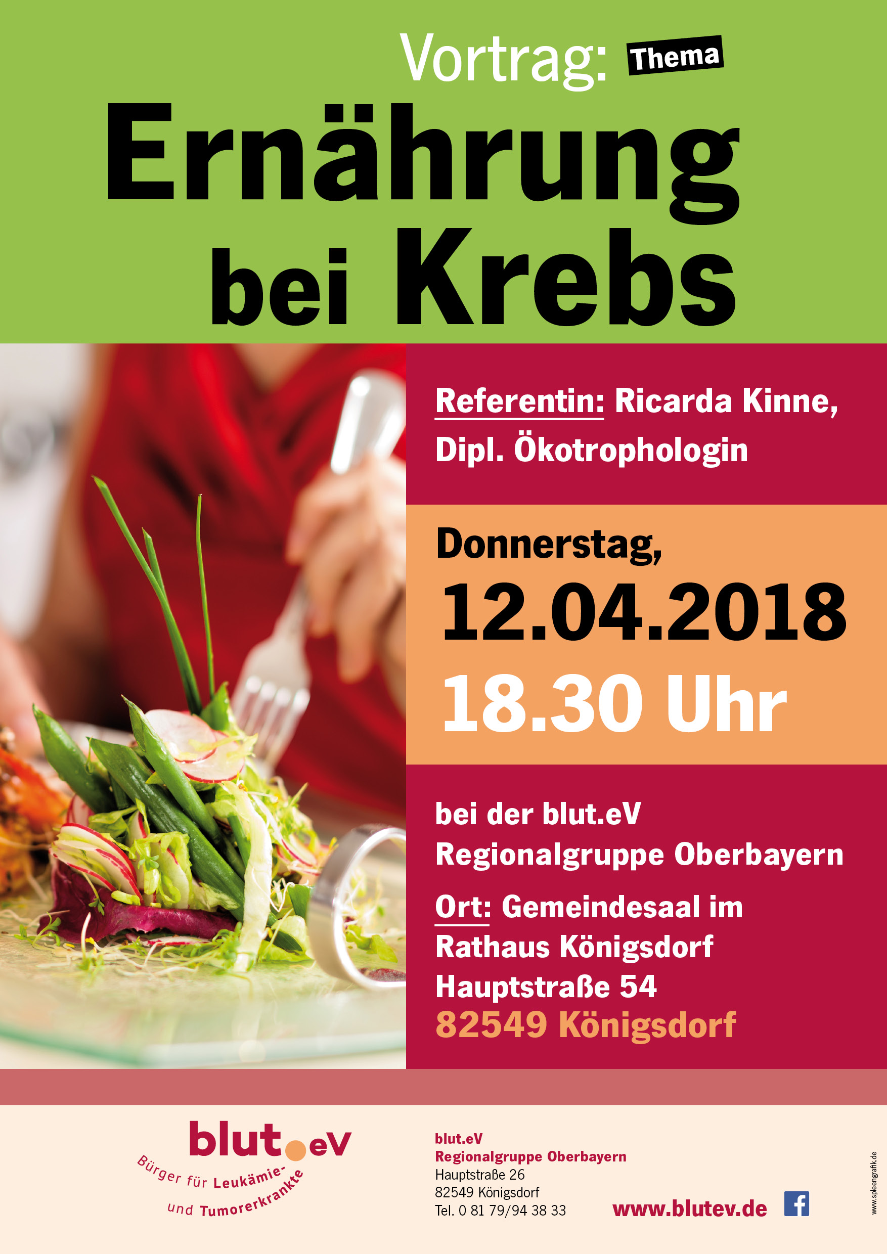 Vortrag bei der Regionalgruppe Oberbayern: Ernährung bei Krebs