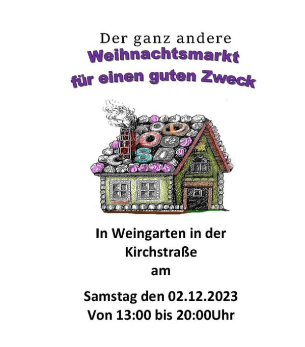 Weihnachtmarkt für einen guten Zweck am 2. Dezember 2023 in Weingarten