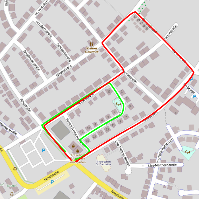 Lebenslauf Laufstrecke Weingarten